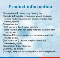 Madreselva Lung Huoxiang, té Lianqing, hojas de Forsythia suspensa - details 4
