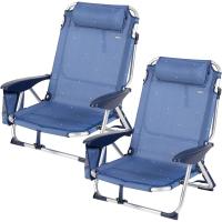Pack de 2 sillas Plegables multiposición para Playa, jardín, terraza o Camping, Marinera, 4 Posiciones, 50x45x76 cm, Incluye Bolsillo, Topes antivuelco, Soporta 110 kg, Asas Transporte (85471) - details 7