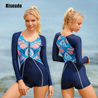 Traje de baño de una pieza de manga larga para mujer, traje de baño de surf, UPF 50 +, traje de baño Atlético - details 1
