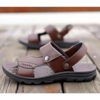 Sandalias de cuero suave de verano para hombre, sandalias antideslizantes informales con punta abierta para exteriores, sandalias deportivas cómodas para playa - details 17