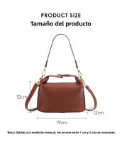 Bolso de Mano de Alta Gama Rojo Marrón Estilo Lonchera para Mujeres Moda Exterior de Comercio - details 1
