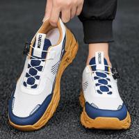 Zapatos para correr a prueba de olores para hombre, calzado deportivo cómodo elástico con botón giratorio a la moda, para ocio en las cuatro estaciones - details 1