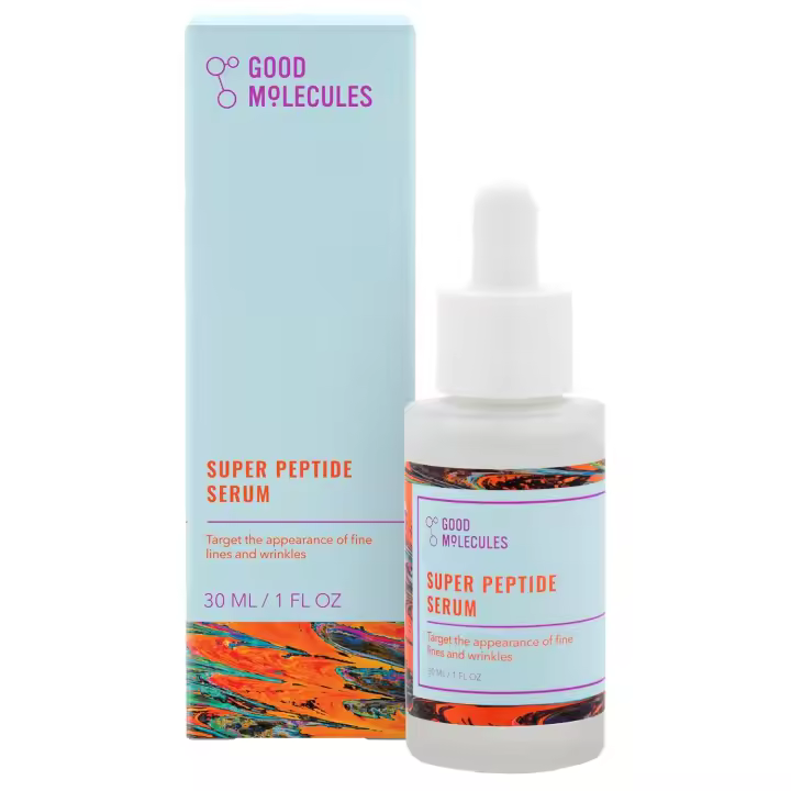 Good Molecules Super Peptide Serum - Suero facial antienvejecimiento con péptidos y tripeptidos de cobre para rellenar y reafirmar - Cuidado de la piel a base de agua para el rostro - 1