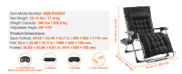 Silla SucceBuy Zero Gravity, negra. Ideal para interiores y exteriores. Ajustable con cojín, reposacabezas, reposapiés y portavasos. - details 5