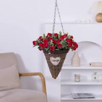 Rosa de seda Artificial de 10 cabezas, ramo de eucalipto y peonía blanca simulada, decoración de boda, flores falsas, decoración de jardín y hogar - details 7
