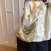 Bolso de hombro de lona de viento étnico para mujer, bolso de mensajero pequeño, bolsos de mano simples con cremallera, bolso de playa informal, nueva tendencia, 2024 - details 5