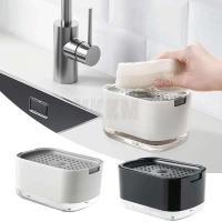 Dispensador de Vajilla 2-en-1 Bomba de Líquido, Contenedor de Jabón con Soporte de Esponja de Cocina Mejoras del Hogar Herramientas de Cocina - details 0