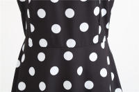 Vestido midi retro de fiesta con estampado de lunares, tirantes finos y cinturón para mujer - details 7