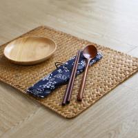 Tapete de lugar de algas marinas naturales, manteles individuales rectangulares de ratán tejidos a mano, tapete para taza de té de paja, agarradera, accesorios de vajilla de cocina - details 14