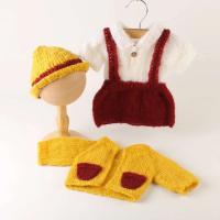 Ropa de mohair elástica de punto Retro bebé Bailey, conjunto de gorro y pañal, accesorios de fotografía para recién nacidos - details 10