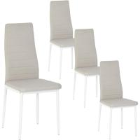 Sillas de Comedor Juego de 4 Sillas de Metal para Cocina, Silla de Mesa Comoda Silla con Asiento Tapizado, Negro - details 68