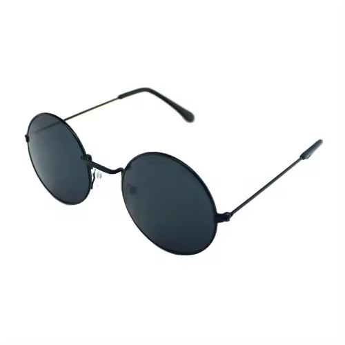 Gafas de Sol Retro Redondas para Hombres y Mujeres Protección UV 400 Negro - 1