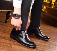 Zapato Social De Negocios Marrón, Zapatos Formales Negros Para Hombre, Traje Informal De Cuero Para Fiesta, Tendencia 20224, Elegante Y Clásico, Oficial Nuevo - details 7