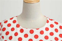 Falda de punto ondulado, corte en la cintura, temperamento, estampado de swing grande - details 3