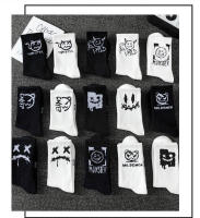 10 pares de calcetines deportivos para hombre, informales, transpirables y versátiles. Calcetines personalizados con graffiti de cara de fantasma - details 7