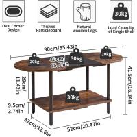 Mesa Lateral Industrial de Estilo Moderno Marrón Rústico y Negro Para Sala de Estar - details 2