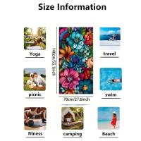 Toalla de playa de microfibra con elemento impreso de una cara ral multicolor Las toallas de baño son súper absorbentes y fáciles de transportar en casa - details 1