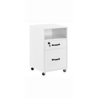 Mesa Escritorio con Ruedas Mesa de Oficina con Bandeja Extraíble 80x48x76 cm Escritorio Ordenador con Cajones para PC Impresora Despacho Estudio Blanco - details 11