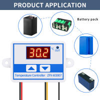 Controlador de temperatura LED Digital para incubadora, interruptor de refrigeración y calefacción, termostato, Sensor NTC impermeable, ZFX-W3007, 10A, 12V, 60V - details 5