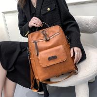 Mochila multifuncional de piel sintética para viaje, bolso de hombro bidireccional, Retro, para la escuela y el trabajo - details 6