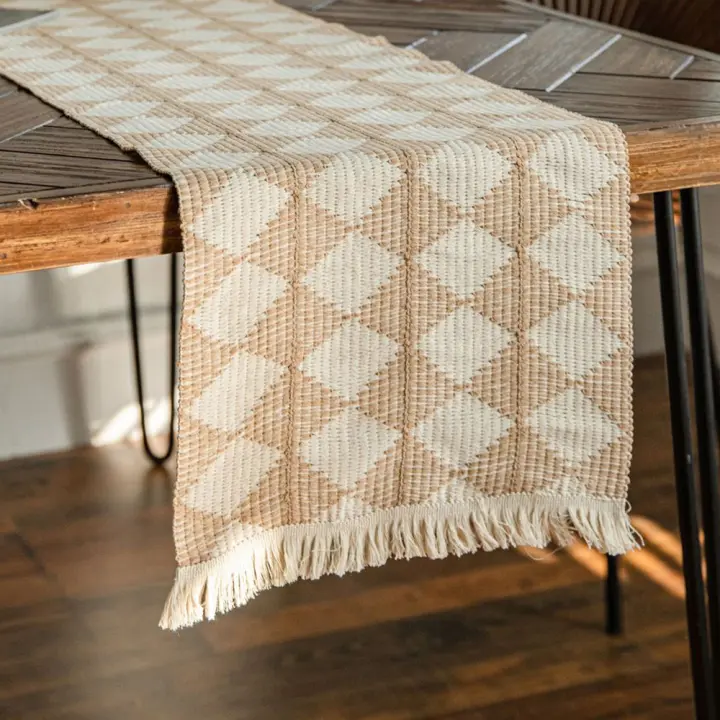 Mantel de Mesa Geométrico de Tela Estilo Bohemio para Cocina, Comedor, Boda - 1