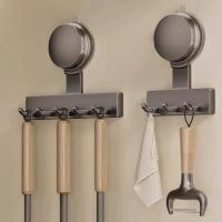 Con 3/5 ganchos, ganchos de ventosa, estante de almacenamiento reutilizable sin perforaciones para abrigo, toalla, ahorro de espacio, gancho Universal montado en la pared - details 1