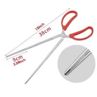 Pinzas multifunción de acero inoxidable con mango rojo, mandíbula dentada antideslizante, abrazadera de dientes antideslizante, plástico Extra largo - details 16