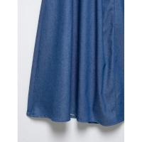 BUNO-vestido Midi plisado azul vaquero a la moda con lazo y espalda descubierta para mujer, vestido Vintage sin mangas con cuello redondo, vestidos elegantes para mujer - details 6