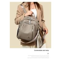 Mochila de cuero suave para mujer, bolso de un solo hombro, bolso escolar, bolso de viaje de gran capacidad, bolso de ocio versátil, moderno y nuevo. - details 11