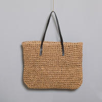Bolso de playa de verano para mujer bolso de ratán tejido hecho a mano paja de gran capacidad bolso de hombro de cuero para mujer nuevo bohemio - details 21