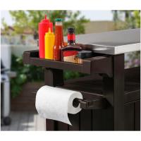 Mueble Barbacoa Grande para terraza o jardín Exterior con Ruedas, Capacidad 207 litros, Color Marrón - details 1