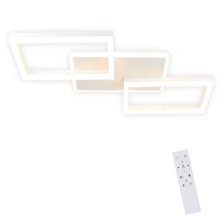 CBJKTX Luz de techo LED 48W Lámpara de sala de estar regulable con control remoto Diseño moderno Dormitorio Blanco para cocina Pasillo - 1