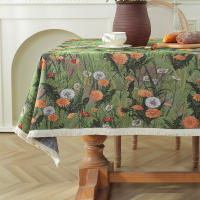 Mantel Decorativo de Estilo Pintura al Óleo Resistente a Manchas, Forma Cuadrada, Diseño Floral de Oliva Verde Botánico Ideal para Bodas y Cocinas - details 1