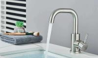Grifo de lavabo de acero inoxidable 304, mezclador de lavado en frío y caliente, grúa con rotación de 360 ​​grados, grifos de fregadero, grifo de Palanca única para Baño - details 5