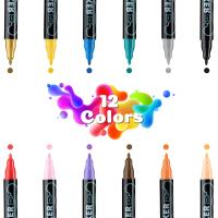 Plumas de Pintura Acrílica de Doble Punta 12/24/36/48 Colores para Pintura en Madera, Lienzo, Piedra, Vidrio, Cerámica Artesanías DIY - details 1