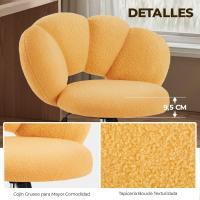 Silla de Escritorio Ergonómica Diseño Nube en Tejido Bouclé Altura Ajustable Ruedas Giratorias - details 16
