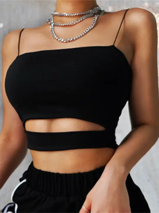 2025 Nueva Moda Caliente Mujer Verano Sexy Casual Camiseta Corta Recortada Top Corto Chaleco Blusa Sin Mangas - 1