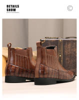Botas cortas Chelsea de hombre con punta puntiaguda más el tamaño de los zapatos de hombre - details 3