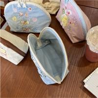 Bolsa de cosméticos con bordado de dibujos animados, bolsa de maquillaje de nailon con animales de tela, bolsa de almacenamiento portátil ligera para el cuidado de la piel, almacenamiento de lápiz labial - details 9