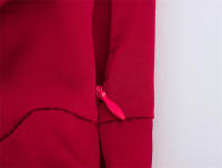 OUWU- 2025 Nuevos Vestidos De Manga Larga Con Cuello Cuadrado Rojo Vestido Midi De Primavera De Estilo Europeo Y Americano Para Mujer - details 3