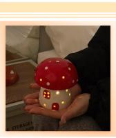 Lámpara de noche pequeña De Seta creativa para niños y niñas, regalo de cumpleaños de novia, decoración de mesita de noche, cerámica, dibujos animados lindos - details 1