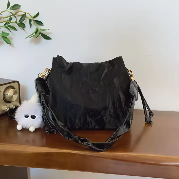 Bolso cruzado de moda para mujer de color sólido Nylon exterior, poliéster interior - 1