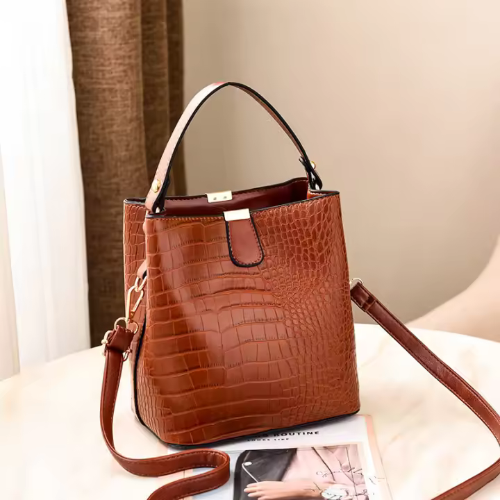 Bolso Retro de Cocodrilo para Mujer, Bandolera de gran capacidad, Bolso de hombre, Monedero para teléfono - 1
