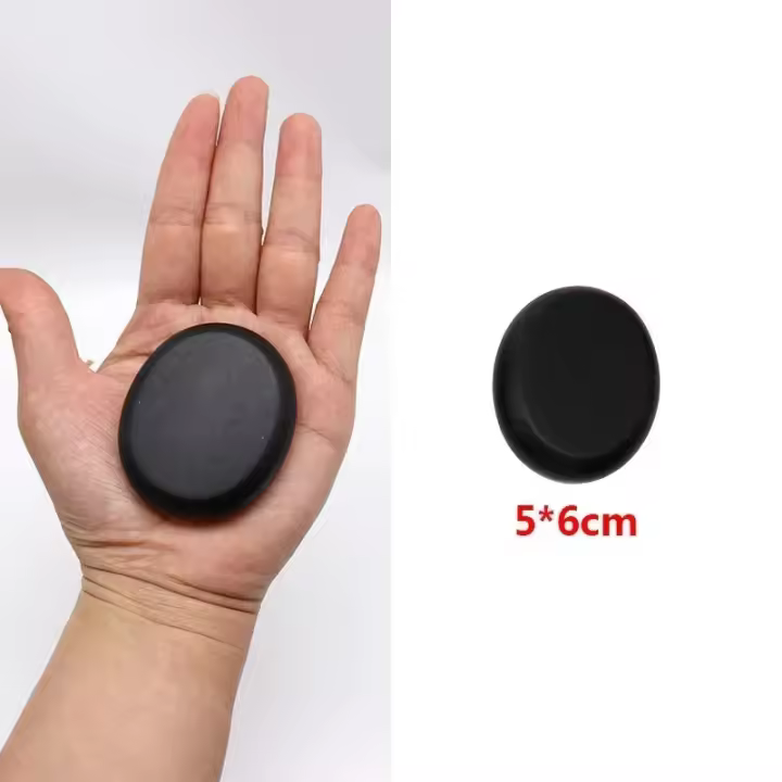 Piedra de Spa Caliente Natural 1PC Herramientas de Cuidado Masaje Alivio del Dolor Espalda Terapia con Piedra de Basalto - 1