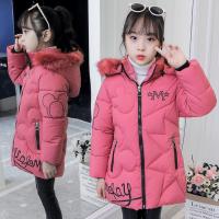 Chaqueta De Invierno Para Niñas Con Estampado De Letras Cálido Con Capucha Desmontable Protección Contra El Viento Ropa De Moda Para 4-12Años Talla Verdadera Material COTTON Y POLYESTER - details 3