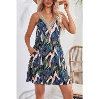 Nuevo vestido de verano con escote en V, tirantes y estampado para vacaciones. - details 12