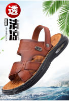 Sandalias de Cuero Genuino para Hombres Moda de Verano 2025 Zapatos de Playa de Doble Propósito - details 1