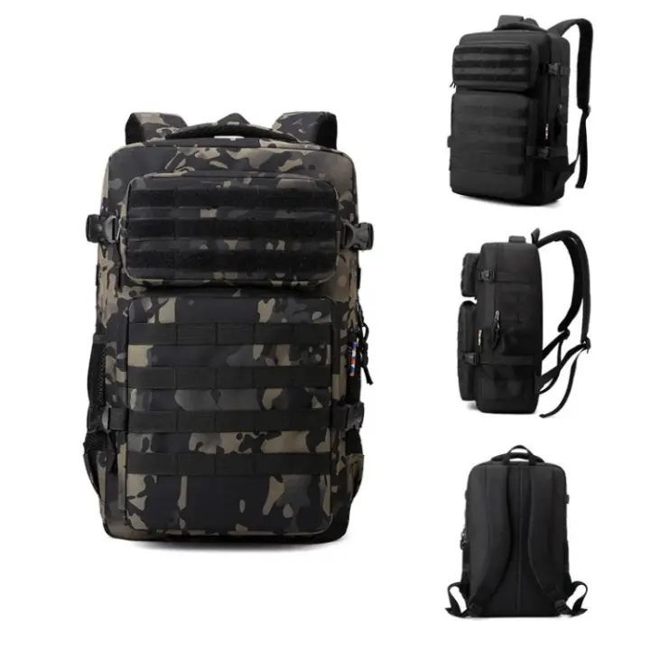 Mochila impermeable de nailon para exteriores, mochila táctica para deportes, Camping, senderismo, caza, 45L, 1000D - 1