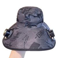 Sombrero para el sol con protección UV y ventilador Solar, camuflaje, 3 velocidades, sombrero de cubo para el sol, secado rápido, doble ventilador de refrigeración, sombrero de pescador - details 4