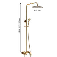 Nostalgie-Sistema de ducha dorado con termostato, columna de ducha con 3 funciones, incluye grifo, cabezal de mano, acero inoxidable - details 1